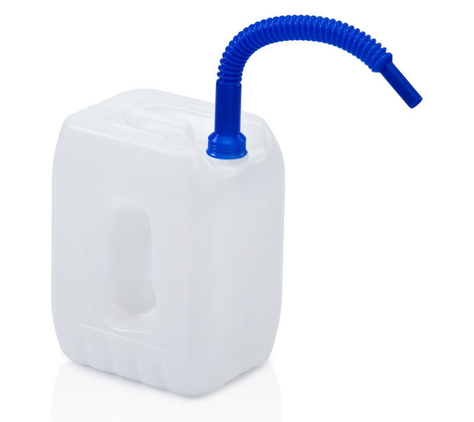 Kanister 10 l z elastyczną dyszą i niebieską zakrętką