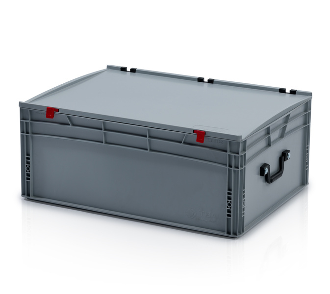 Skrzynka EURO z pokrywą 80 x 60 x 33,5 - 2 uchwyty na krótszym boku