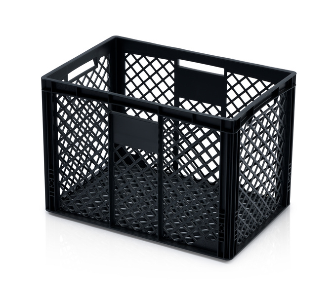 Skrzynka EURO 60 x 40 x 42 perforowana, czarna reg.