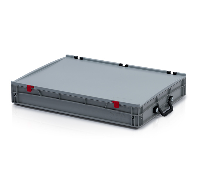 Skrzynka EURO z pokrywą 80 x 60 x 12 - 2 uchwyty na krótkszym boku