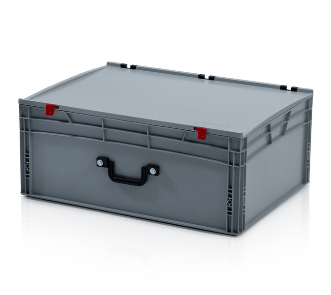 Skrzynka EURO z pokrywą 80 x 60 x 32 - 1 uchwyt na dłuższym boku