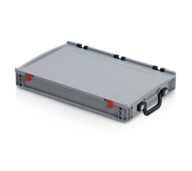 Skrzynka EURO z pokrywą 60 x 40 x 9 - 2 uchwyty na krótkim boku