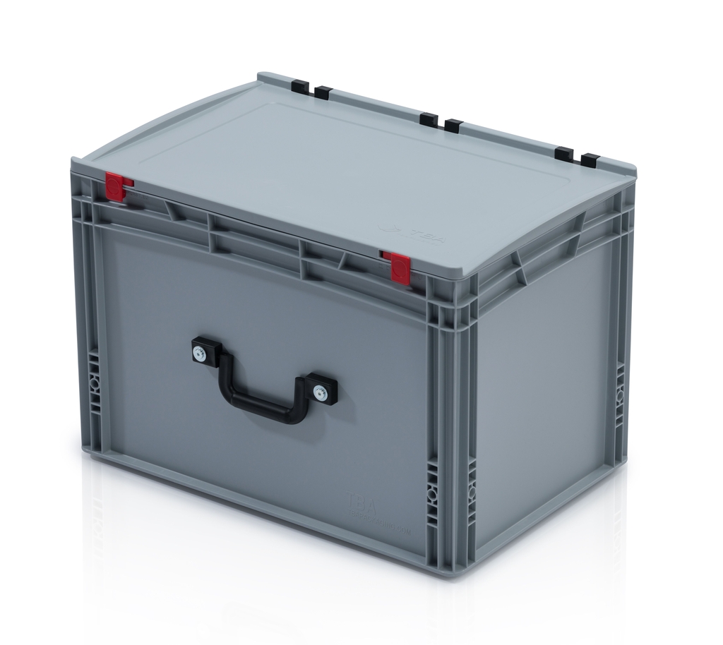Skrzynka EURO z pokrywą 60x40x41,5 - 2 uchwyty na dłuższym boku