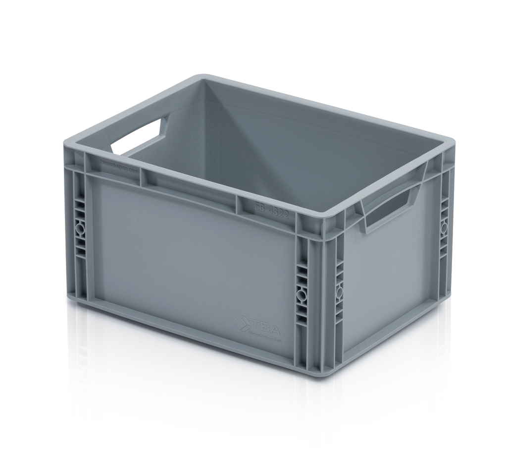 Skrzynka EURO 40x30x22 ze wzmocnionym dnem, uchwyt otwarty