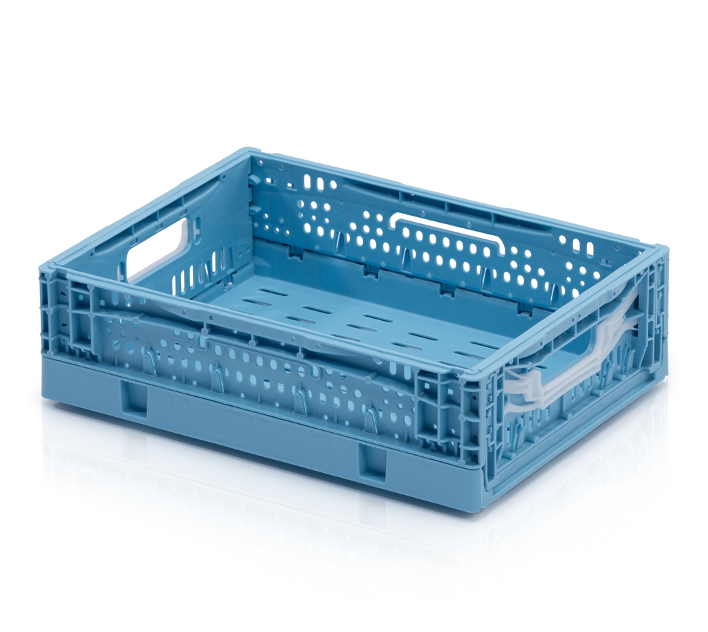 Skrzynka składana perforowana 40x30x12 niebieska