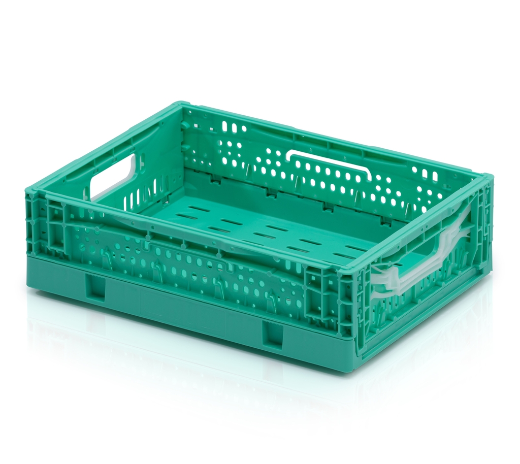 Skrzynka składana perforowana 40x30x12 jasnozielona