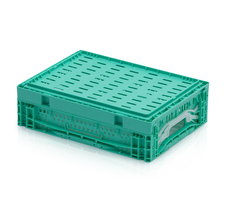 Skrzynka składana perforowana 40x30x12 jasnozielona