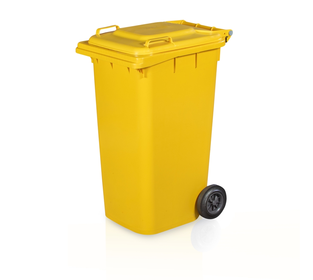Kosz na śmieci 240 l żółty